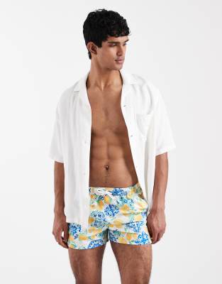 Aray Lemon Print Swim Shorts In Multi