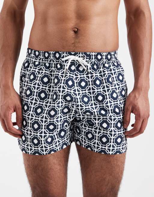Aray – Marinblå badshorts med geometriskt mönster, 4 av 5