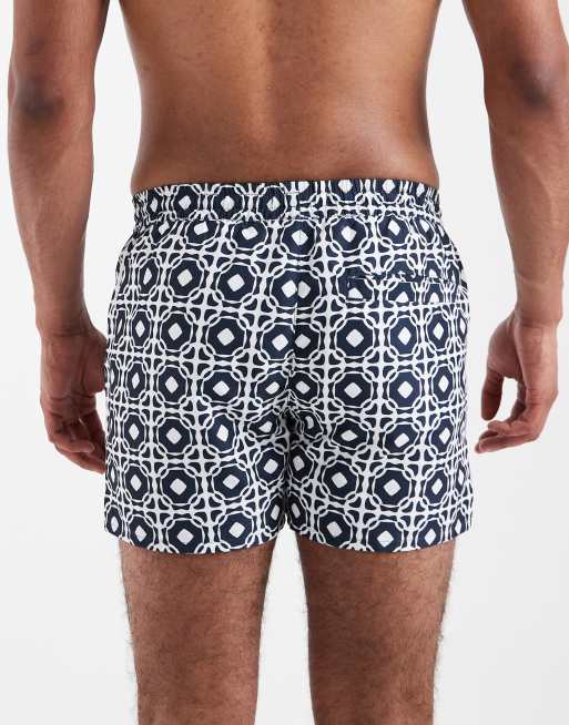 Aray – Marinblå badshorts med geometriskt mönster, 5 av 5