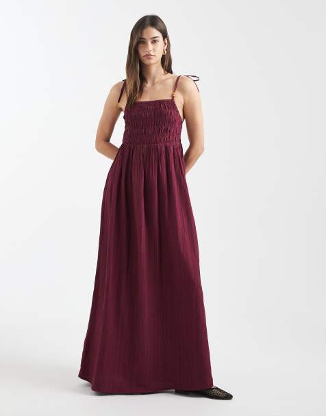 Aray – Maxi-Strandkleid in Burgunderrot - view 1