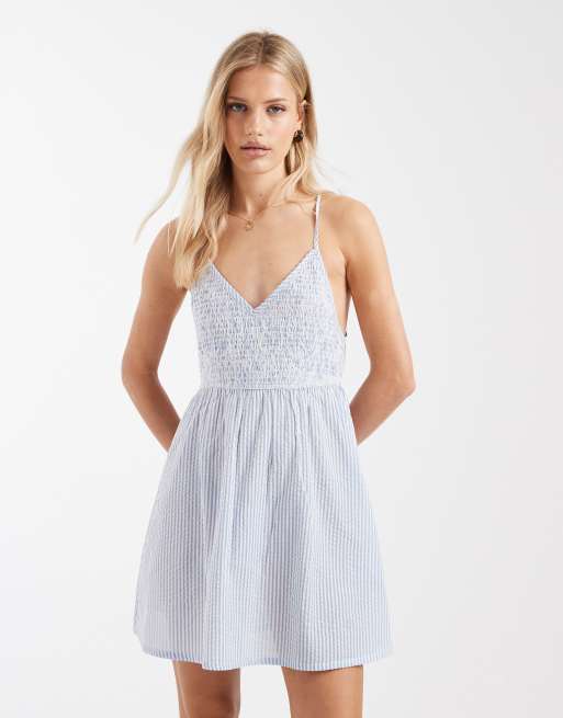 Aray mini beach dress in blue stripe, 3 of 4
