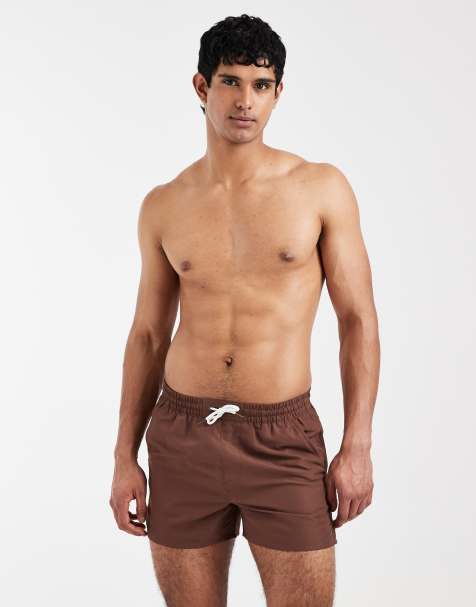 Aray – Mörkbruna badshorts - view 1