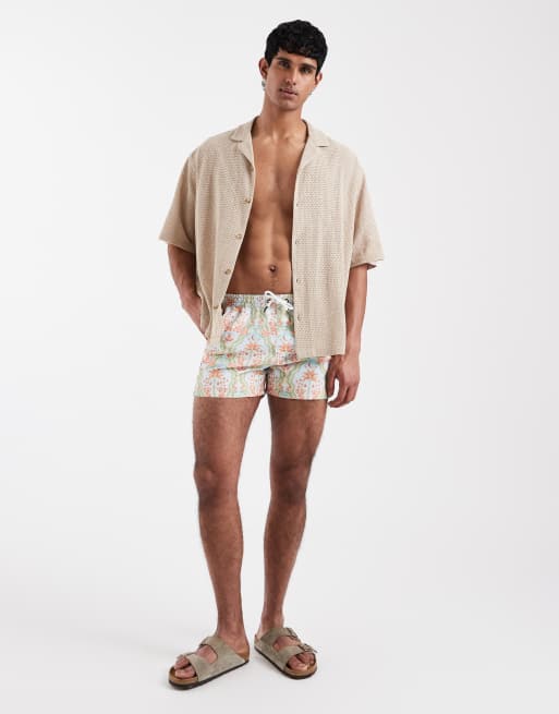 Aray palm print swimshort in orange multi, 2 of 5