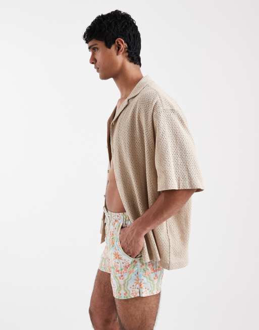 Aray palm print swimshort in orange multi, 3 of 5