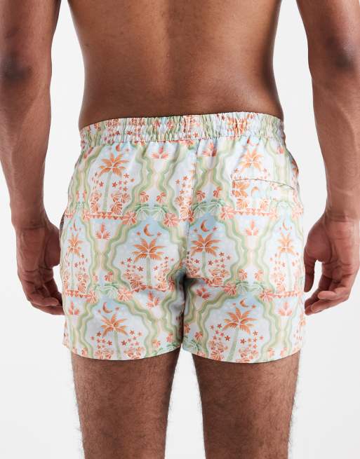 Aray palm print swimshort in orange multi, 5 of 5