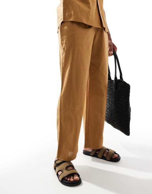 Aray - Pantalon d'ensemble de plage à cordon de serrage - Taupe, 2 de 5