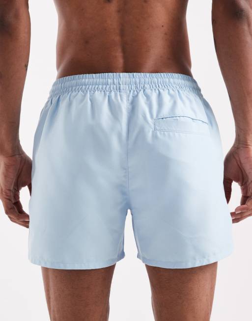 Aray - Pantaloncini da bagno blu cielo ricamati, 4 di 5