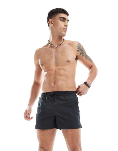 Aray plain swim shorts in black - view 1