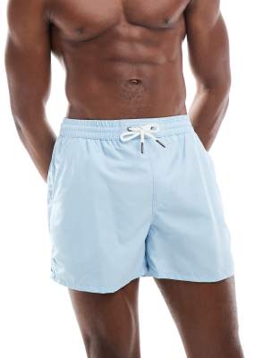 plain swim shorts in light blue