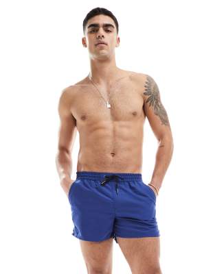 plain swim shorts in midnight blue