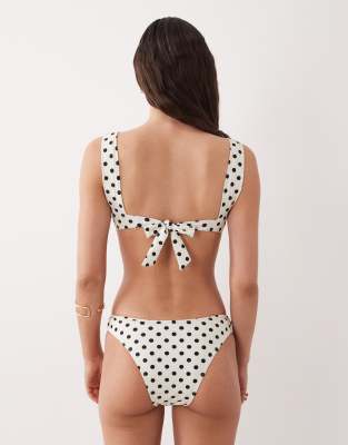 Aray Polka Dot Bralette Bikini Set In White