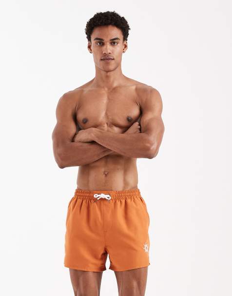 Aray – Rostfärgade, broderade badshorts - view 1