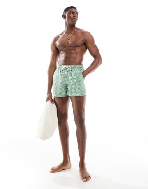 Aray Rowley geo print swim shorts in green - view 1