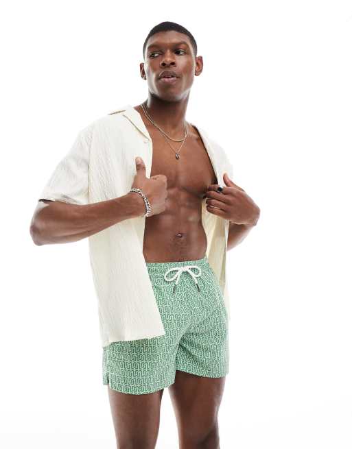Aray - Rowley - Grønne badeshorts med geometrisk print, 4 af 4