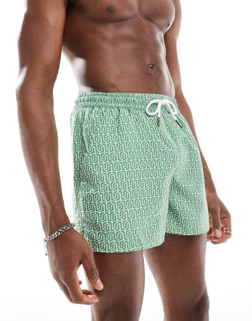 Aray - Rowley - Short de bain à imprimé géométrique - Vert, 3 de 4