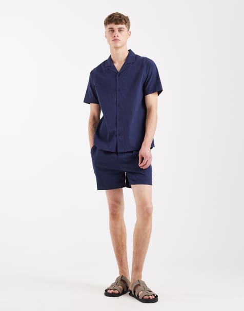 Aray seersucker beach set in navy - view 1