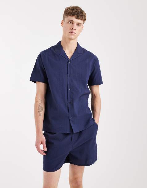 Aray seersucker short in navy