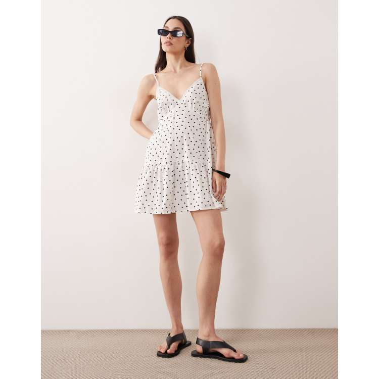 Aray semi-sheer mini beach dress in polka dot | ASOS