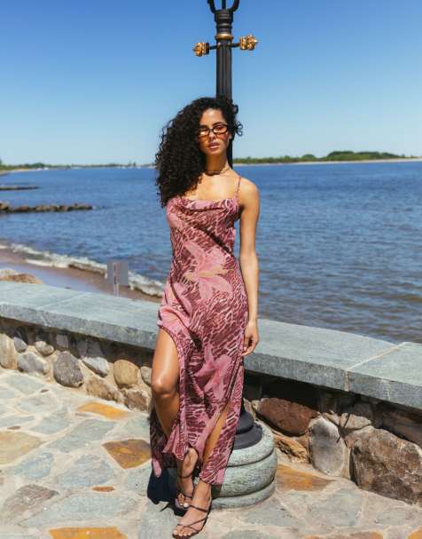 Aray sheer beach maxi dress in leopard floral print - view 1