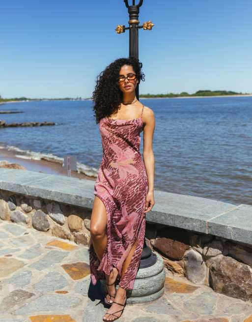 Aray sheer beach maxi dress in leopard floral print | ASOS