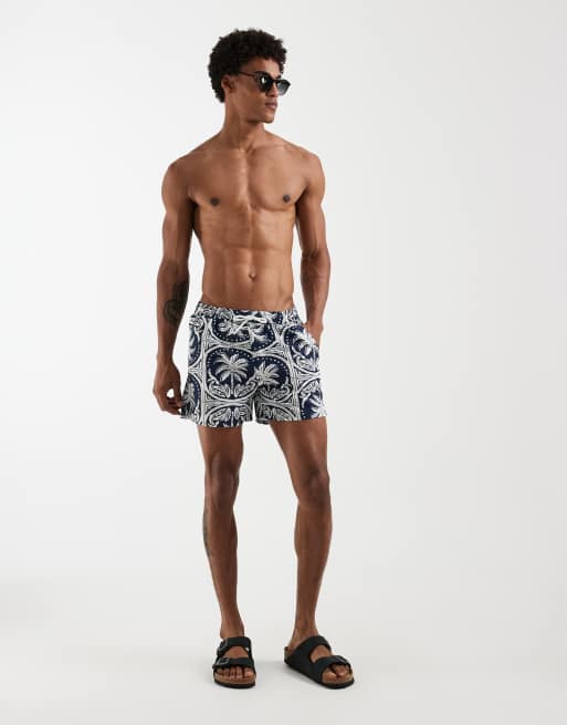 Aray - Short de bain à motif palmiers - Bleu marine, 2 de 5
