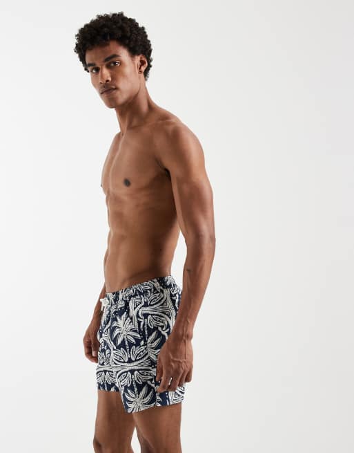 Aray - Short de bain à motif palmiers - Bleu marine, 4 de 5
