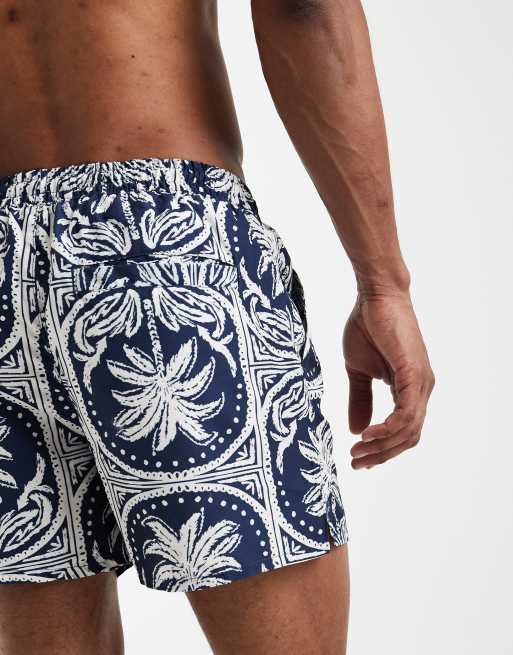 Aray - Short de bain à motif palmiers - Bleu marine, 5 de 5