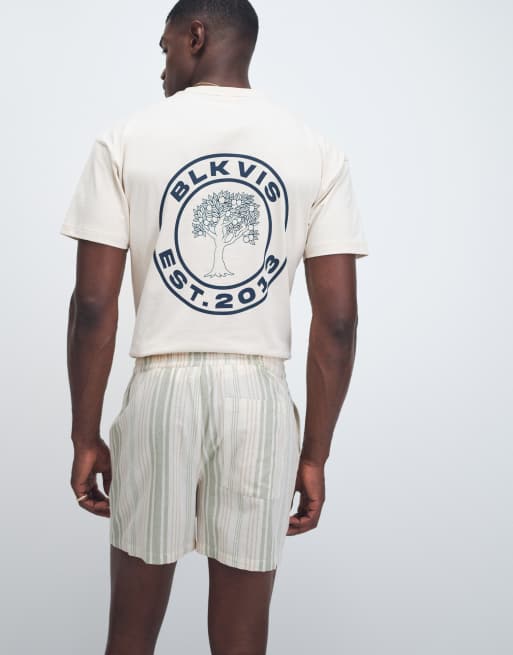 Aray - Short de plage à rayures - Beige/kaki, 4 de 7
