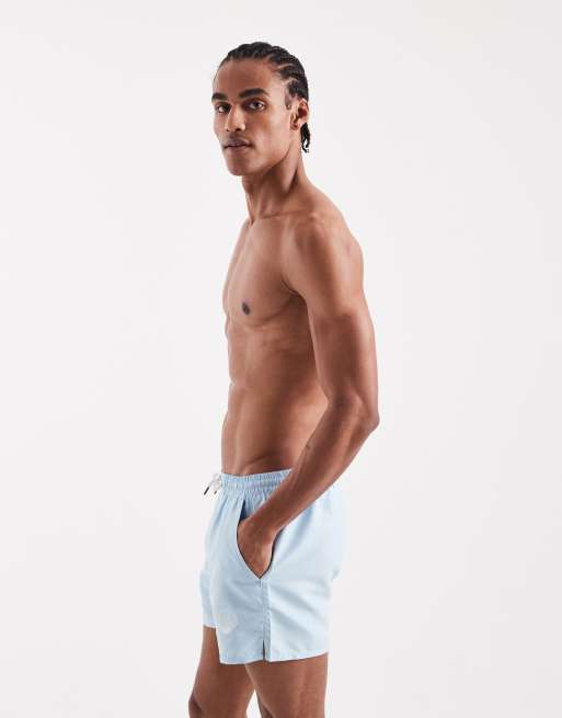 Aray - Shorts de baño azul cielo con bordados, 5 de 5