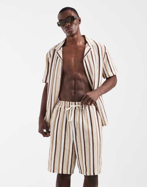 Aray – Strand-Outfit aus Häkelstoff mit braunen Streifen - view 1