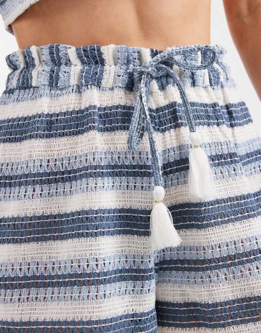 Aray – Strand-Shorts aus Häkelstoff mit blauen Streifen, 3 von 5