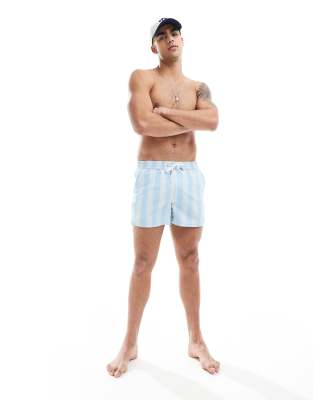 Aray Stripe Print Swim Shorts In Blue