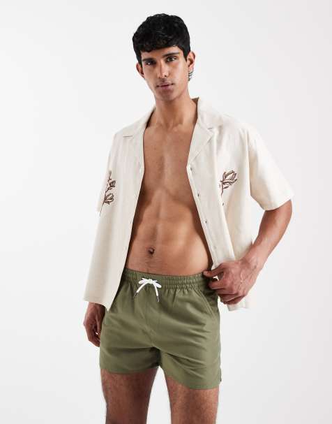 Aray swim shorts in khaki - view 1