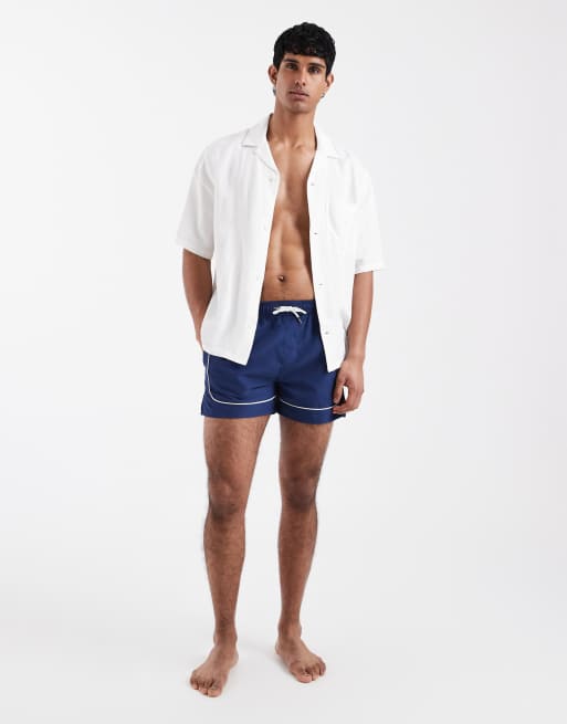 Aray swim shorts with contrast trim in navy, 2 of 5