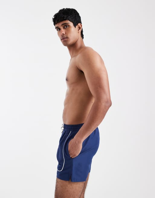Aray swim shorts with contrast trim in navy, 3 of 5
