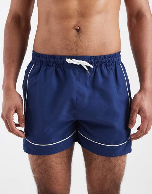 Aray swim shorts with contrast trim in navy, 4 of 5