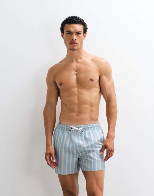 Aray swimshort in blue and sand stripe, 4 of 9