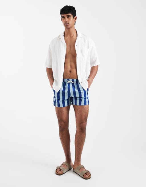 Aray swimshort in tonal mid blue stripe, 2 of 5