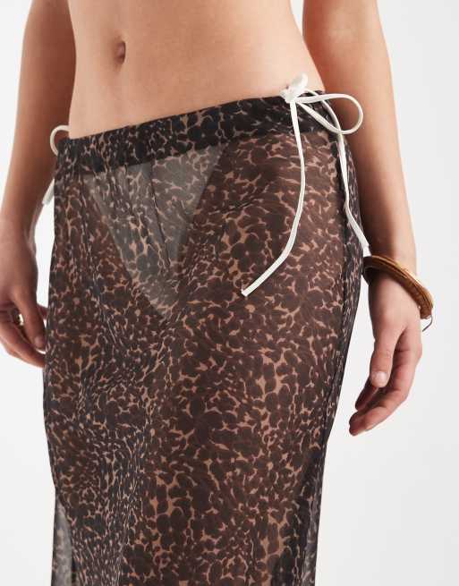 Aray – Transparenter Maxi-Strandrock mit Leopardenmuster, 5 von 5