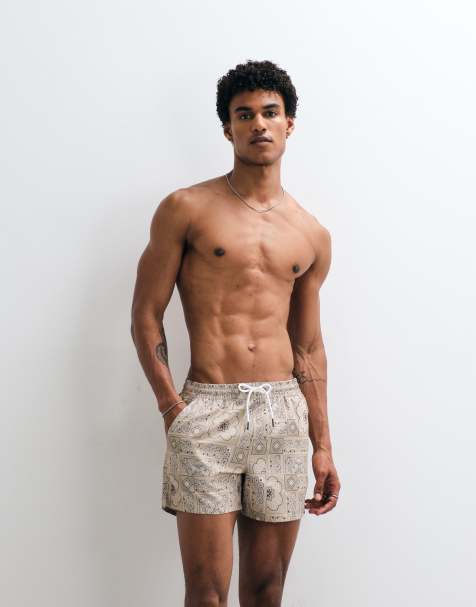 Aray - Zwemshort met bandanaprint in stone - view 1