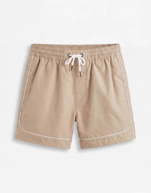 Aray - Zwemshort met contrastrand in stone, 6 van 9