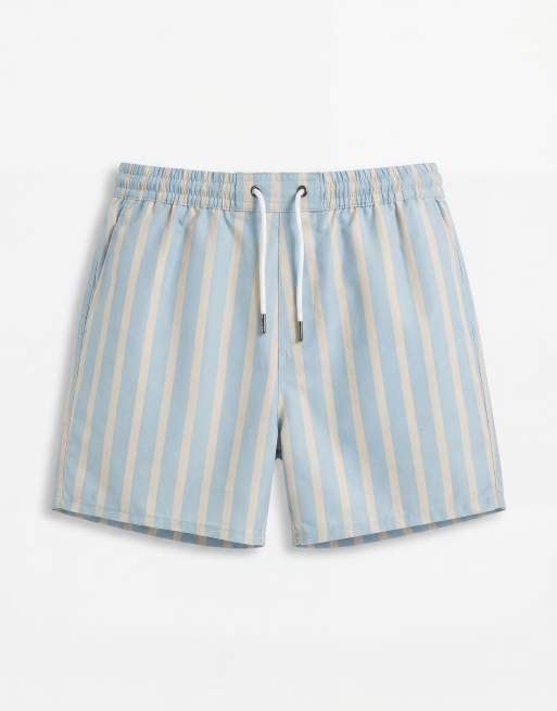 Aray - Zwemshort met strepen in blauw en zandkleur, 6 van 7