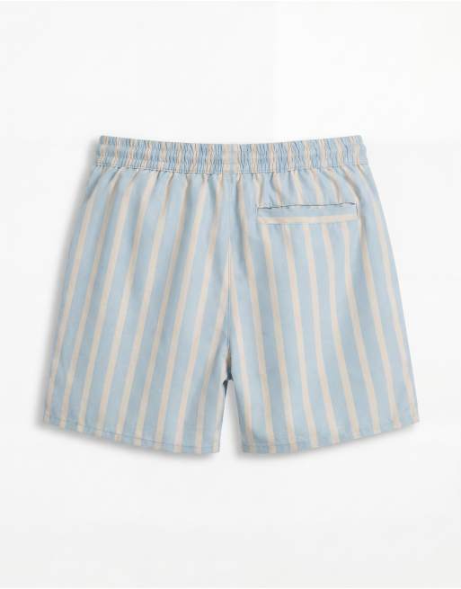 Aray - Zwemshort met strepen in blauw en zandkleur, 7 van 7