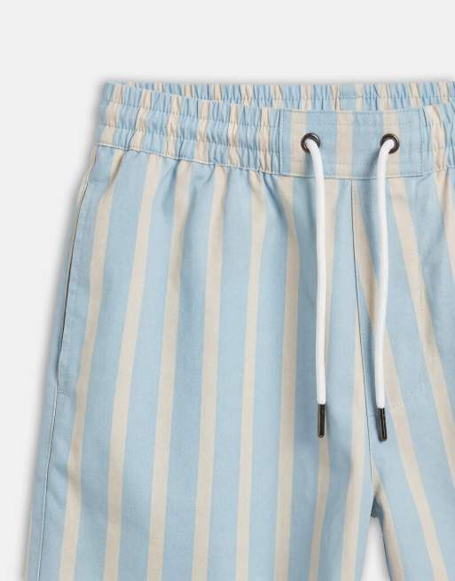 Aray - Zwemshort met strepen in blauw en zandkleur, 8 van 9