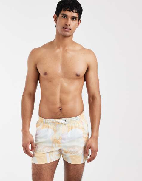 Aray - Zwemshort met zeegezichtprint in oranje multi - view 1