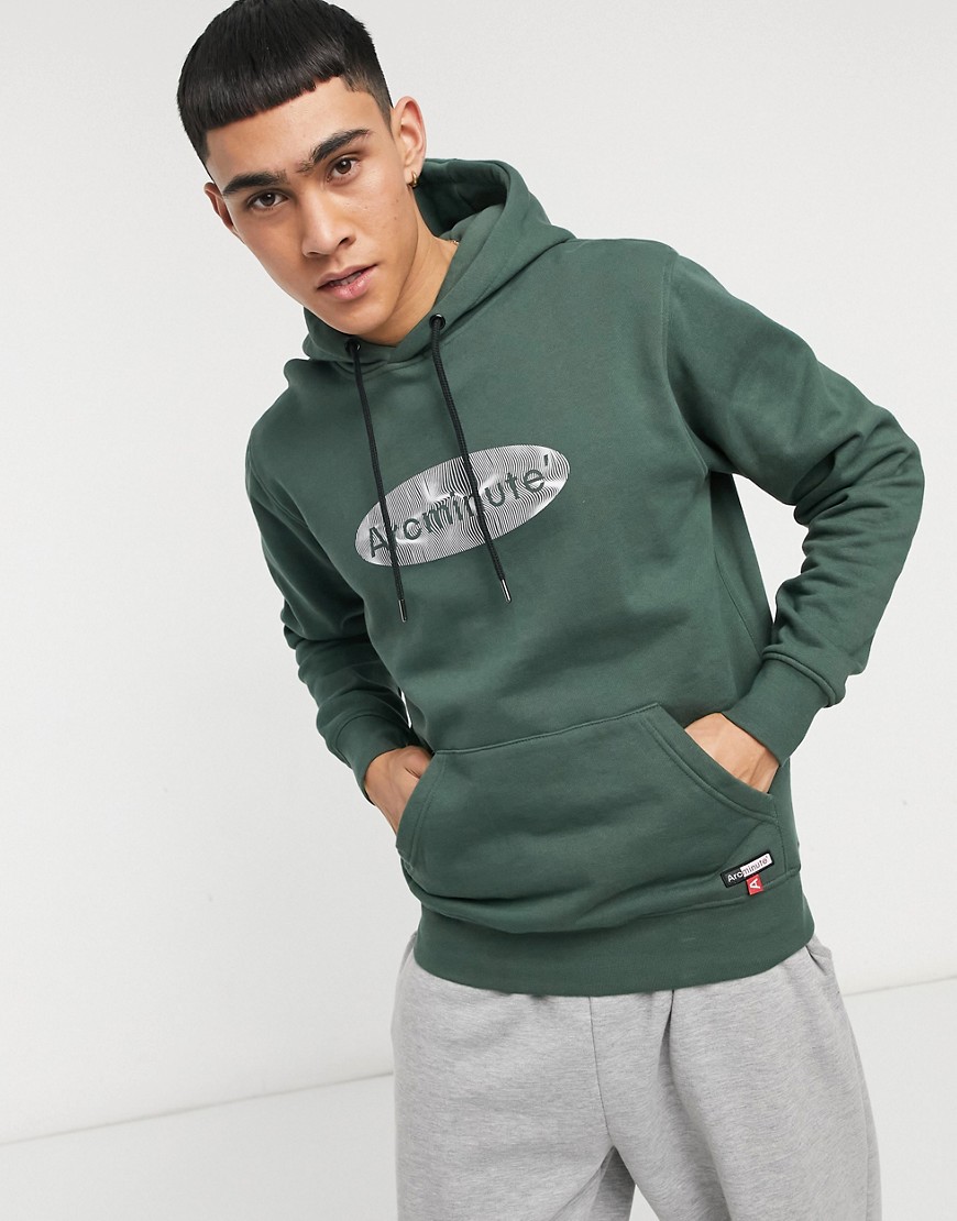 Arcminute hoodie with chest print in green