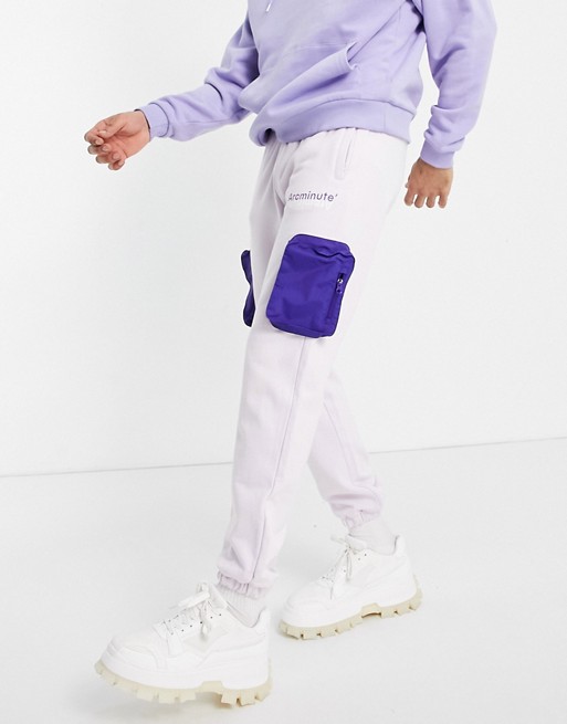 Arcminute slim fit jersey joggers in lilac