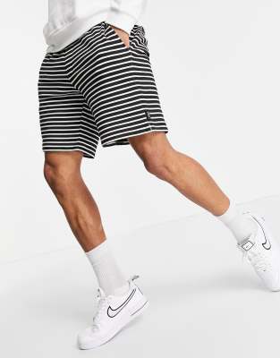 The Arcminute Arcminute striped jersey co-ord shorts in black and white