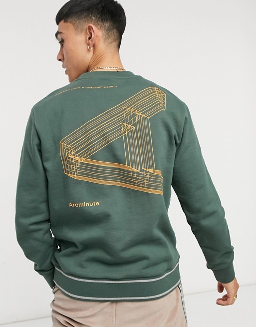 Arcminute sweatshirt with back print in green