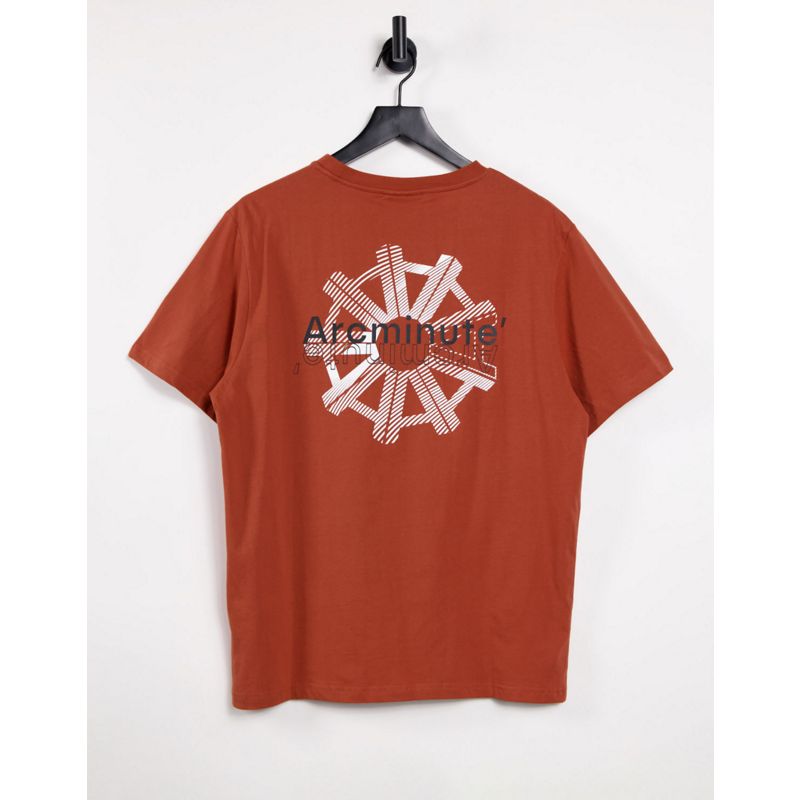 Arcminute - T-shirt ruggine con logo sulla schiena